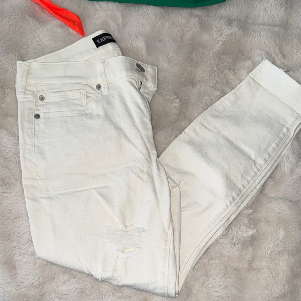 Express Women's Cream Skinny Jeans